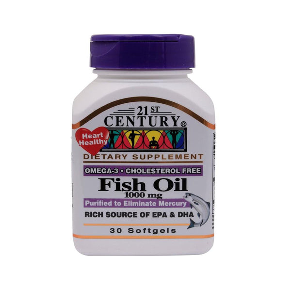 21St Century Fish Oil 1000 Mg Omega 3 Softgels 30 Pieces