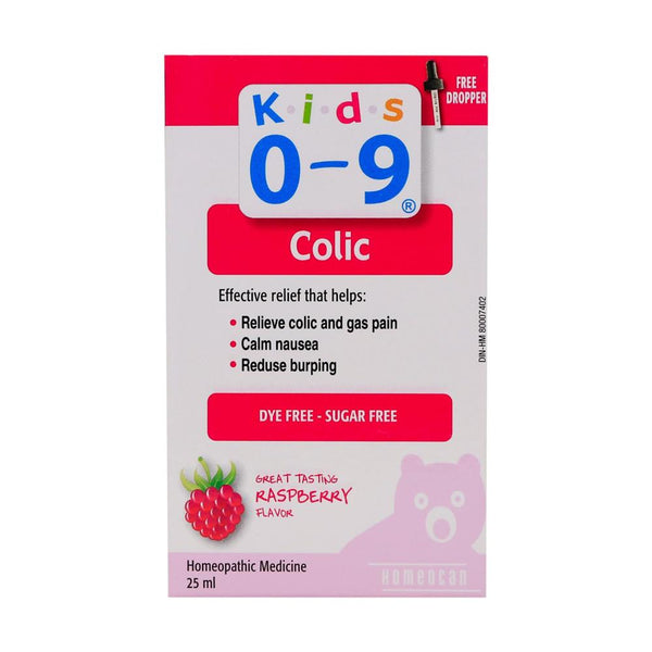 Homeocan Kids Colic Relief Homeopathic Medicine Raspberry Flavor (0-9 Years) - Sugar Free, Dye Free 25Ml