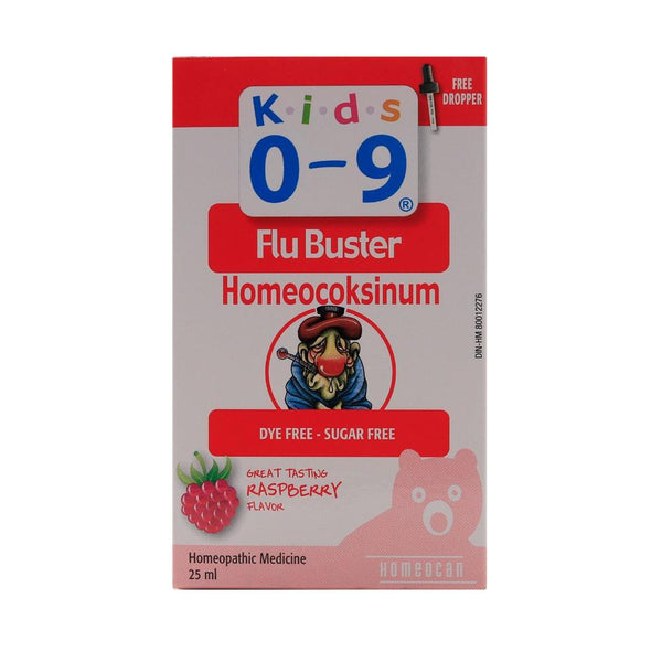 Homeocan Kids Flu Buster Homeocoksinum Oral Solution نكهة التوت (0-9 سنوات) - خالٍ من الصبغة وخالي من السكر 25 مل