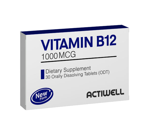 Actiwell Vitamin B12 1000Mcg Dietary Supplement Tablets, 30 Pieces