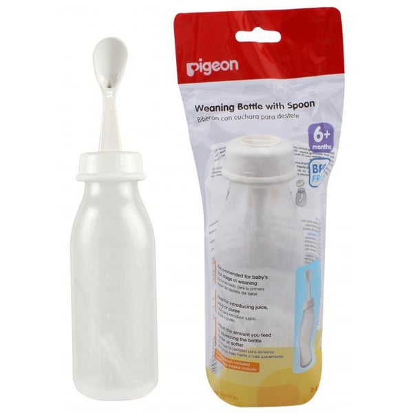 PIGEON BOTTLE WITH SPOON 240ML D304