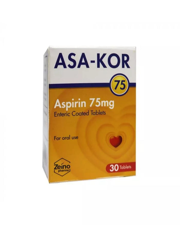 Asa-Kor 75 Enteric Coated Tablets 30s