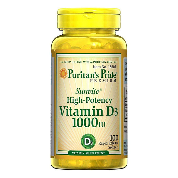 Puritan's Pride Vitamin D3 1000 Iu Capsules، 100 Count