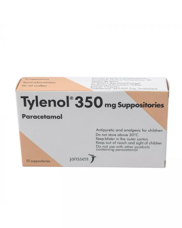 Tylenol Paracetamol 350Mg Suppositories, 10 Count