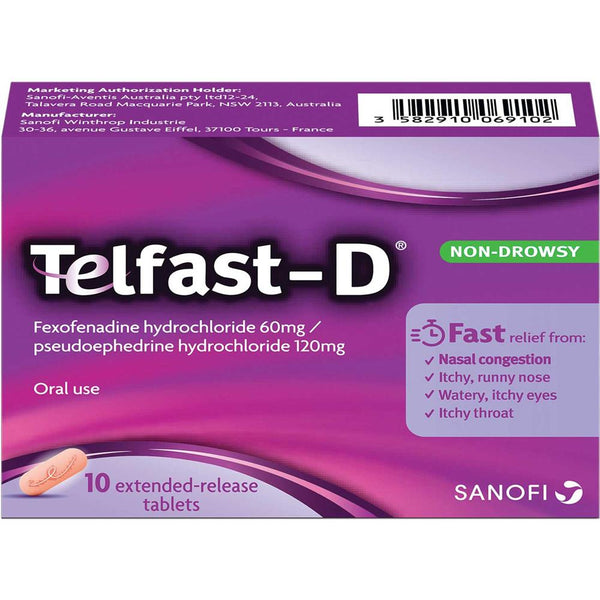 Telfast-D 10 Extended Release Tablets