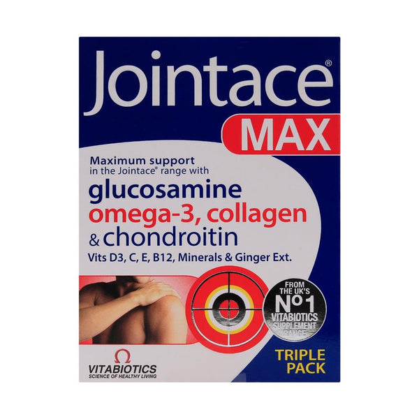 Vitabiotics Jointace Max Food Supplement Glucosamine Omega-3, Collagen - Artificial Color Free, Gluten Free, Preservatives Free, Lactose Free, Yeast Free 84 Tablets