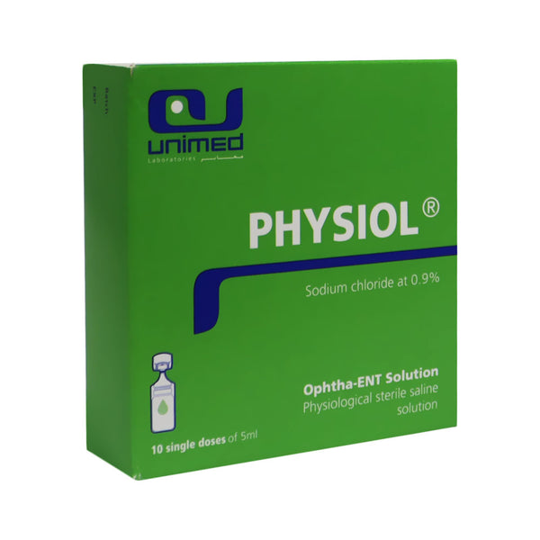 Unimed Physiol Optha-ENT محلول ملحي معقم فسيولوجي 10 × 5 مل