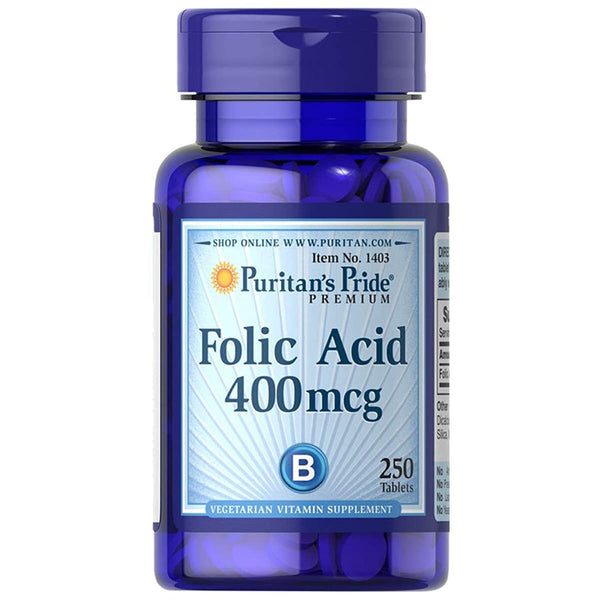 Puritan's Pride Folic Acid 400mcg Tablets 250's