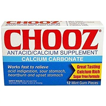 Chooze Antacid/Calcium Supplement 500 mg 12 Gum pcs