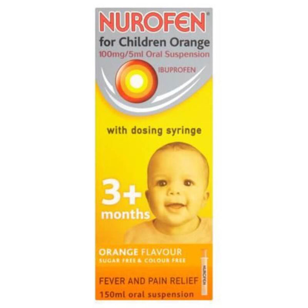 Nurofen Fever & Pain Relief For 3M+ Children Orange Flavor 100Ml