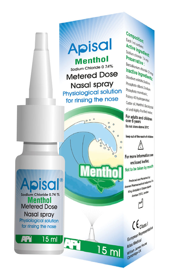 Apisal Menthol Nasal Spray, 15ml