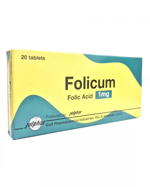 Folicum 1mg Folic Acid, 20 Tablets