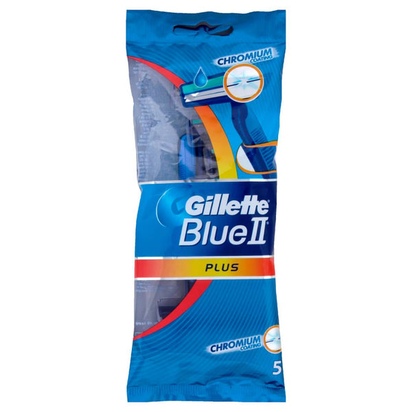 Gillette Blue II Plus Disposable Razor For Men 5 Pieces