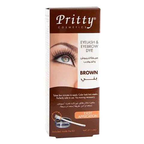 Pritty Eyelash and Eyebrow Dye Brown Kit