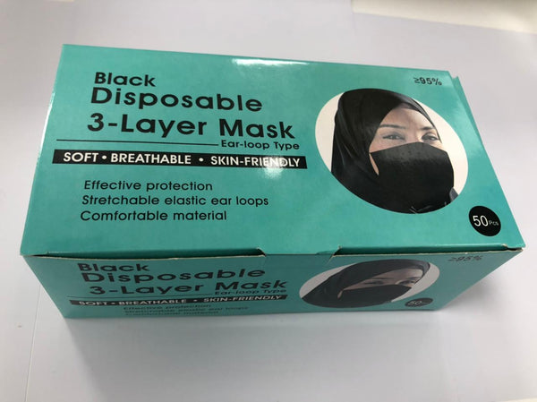 Black Face Mask 50 Pcs