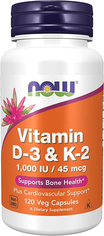 NOW فيتامين D K2 120 كبسولة