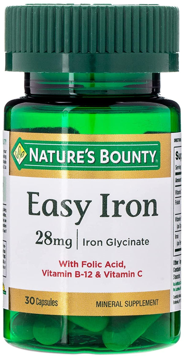 Natures Bounty Easy Iron Gly 28mg Capsule 30s