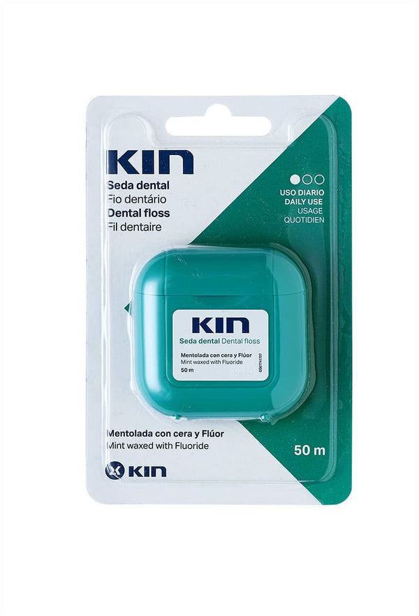 Kin Dental Floss Mint Waxed Fluoride 50m 1 Piece