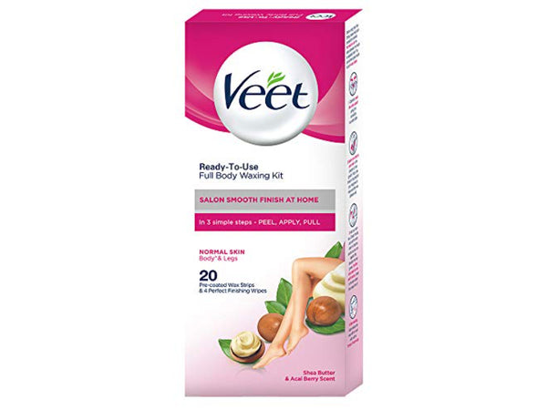 Veet Full Body Waxing Kit for Normal Skin 20 Strips pack