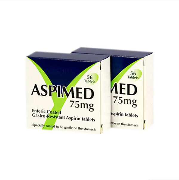 Aspimed 75 Mg Gastro-Resistant Aspirin 56 Tablets