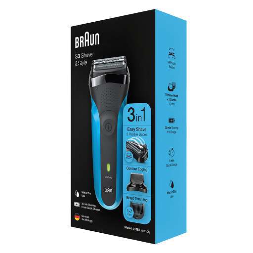 Braun Series3 Shave & Style ماكينة حلاقة كهربائية 310Bt أسود / أزرق