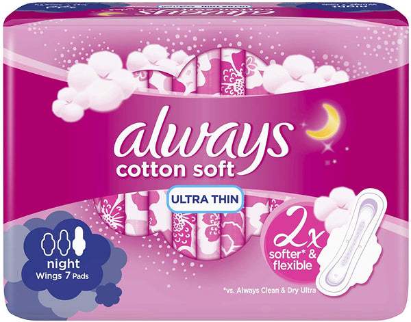 Always Cotton Soft Ultra Thin Extra Long Sanitary Pads7 Pieces